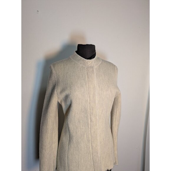 Capucine Puerari Cream Sweater Jacket Wool Blend, Size 2 - Picture 4 of 10